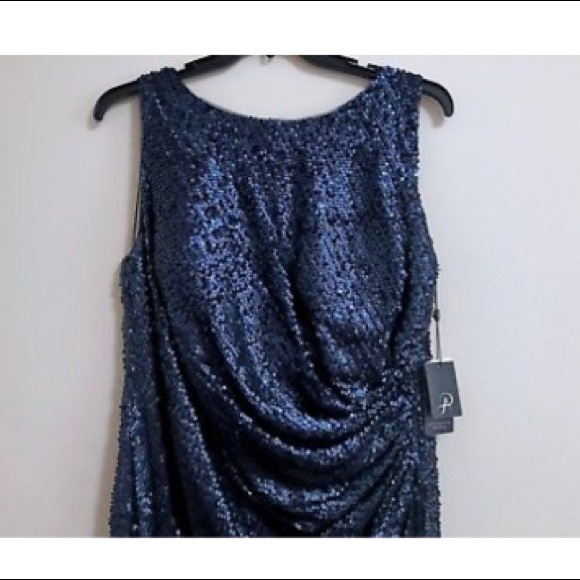 NWT ADRIANNA PAPELL SEQUIN COWL BACK GOWN Sz:16W - Picture 5 of 5